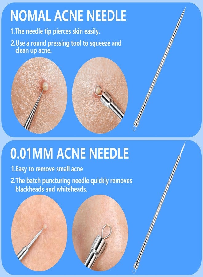 AskBed 5PCS Blackhead Remover Comedone Extractor Kit - Professional Stainless Steel Tools for Pimple, Acne, and Blemish Removal - Curved Tweezers Included - Image 2